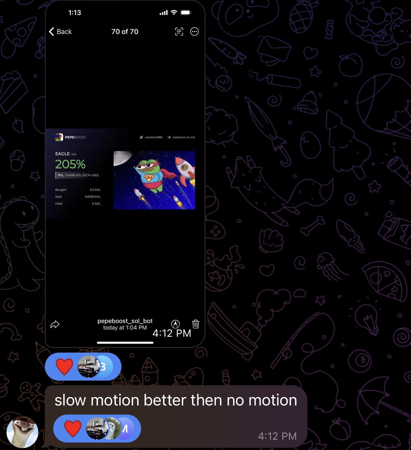 Member win screenshot — 205% $EAGLE